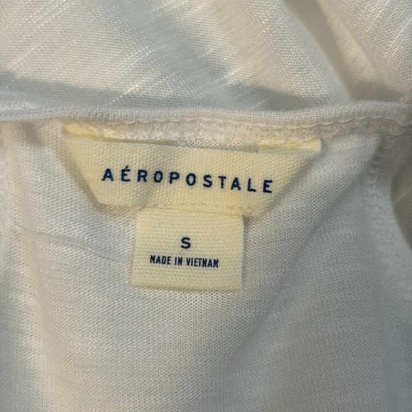 Aeropostale Spaghetti Strap Ruffle White Sleeveless Blouse Women’s Size Small - Picture 6 of 8